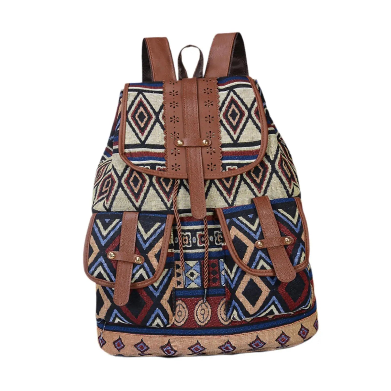 Women Ethnic Pattern Backpack Oxford Cloth Female Casual Fashion Travel Daypack Rucksack for Dating Street Daily Shopping Gift