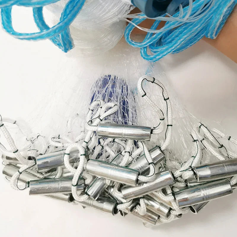 Lawaia Hand Cast Fishing Net Aluminum Ring Monofilament Landing Throw network Iron Pendant American Style Fishing Equipment - Madeinsea©