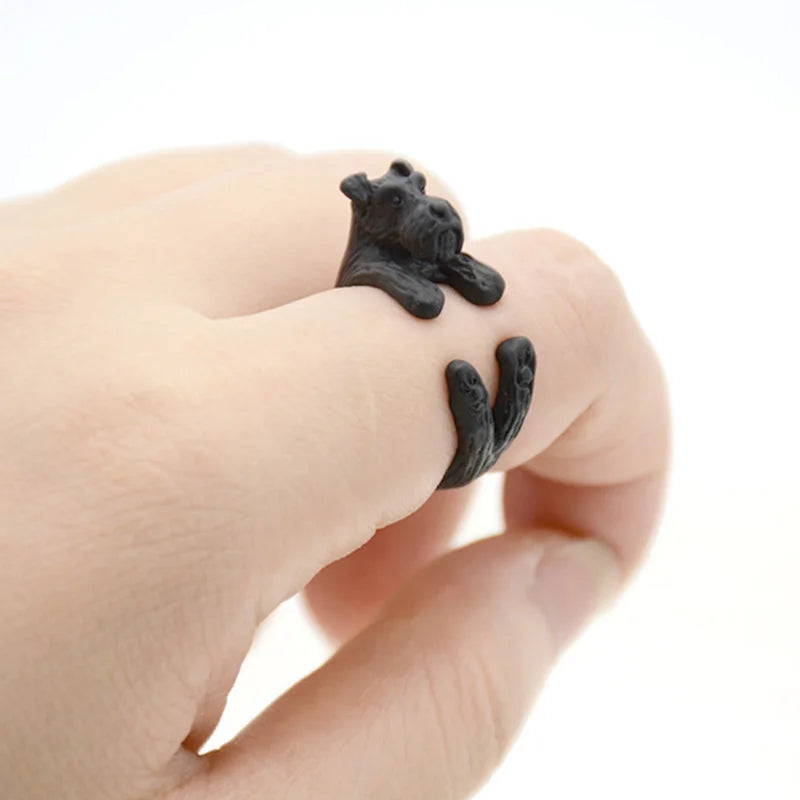 Vintage Bichon Dog&Schnauzer&Greyhound Love Pet Ring Women Boho Poodle Anel Masculino Rings For Men Jewelry Women Anillos Bijoux