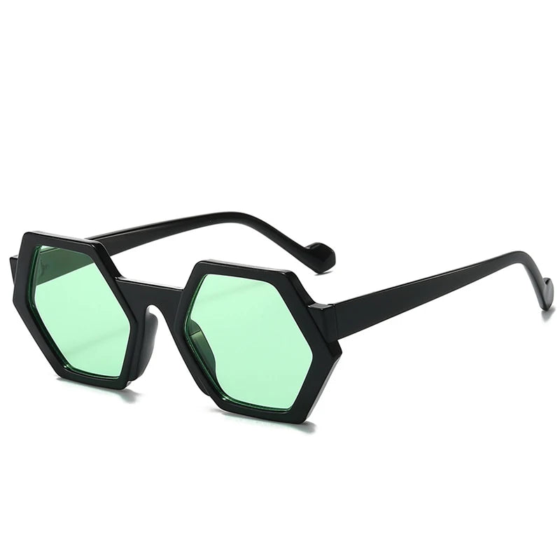 2025 Luxusmarkendesign Sechseck-Sonnenbrille Kleiner Rahmen Unregelmäßige Ins Mode Sonnenbrille Polygon Sonnenschutz für Frauen Männer UV400