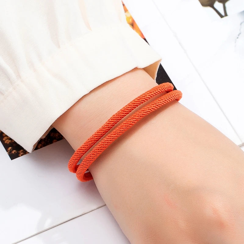 MKENDN Minimalist Men Women Double Strand Wristband Fashion Nautical Rope Bracelets Stainless Steel Magnet Buckle Couple Jewelry