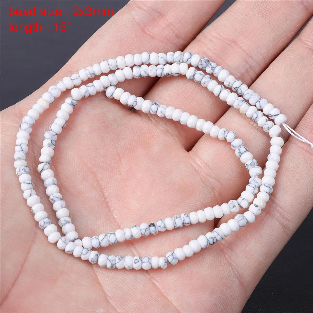 New Arrival Natural Howlite Stone Bead White Turquoises Loose Beads Jewelry Making Perles Gem Loose Beaded Diy Bracelet Necklace