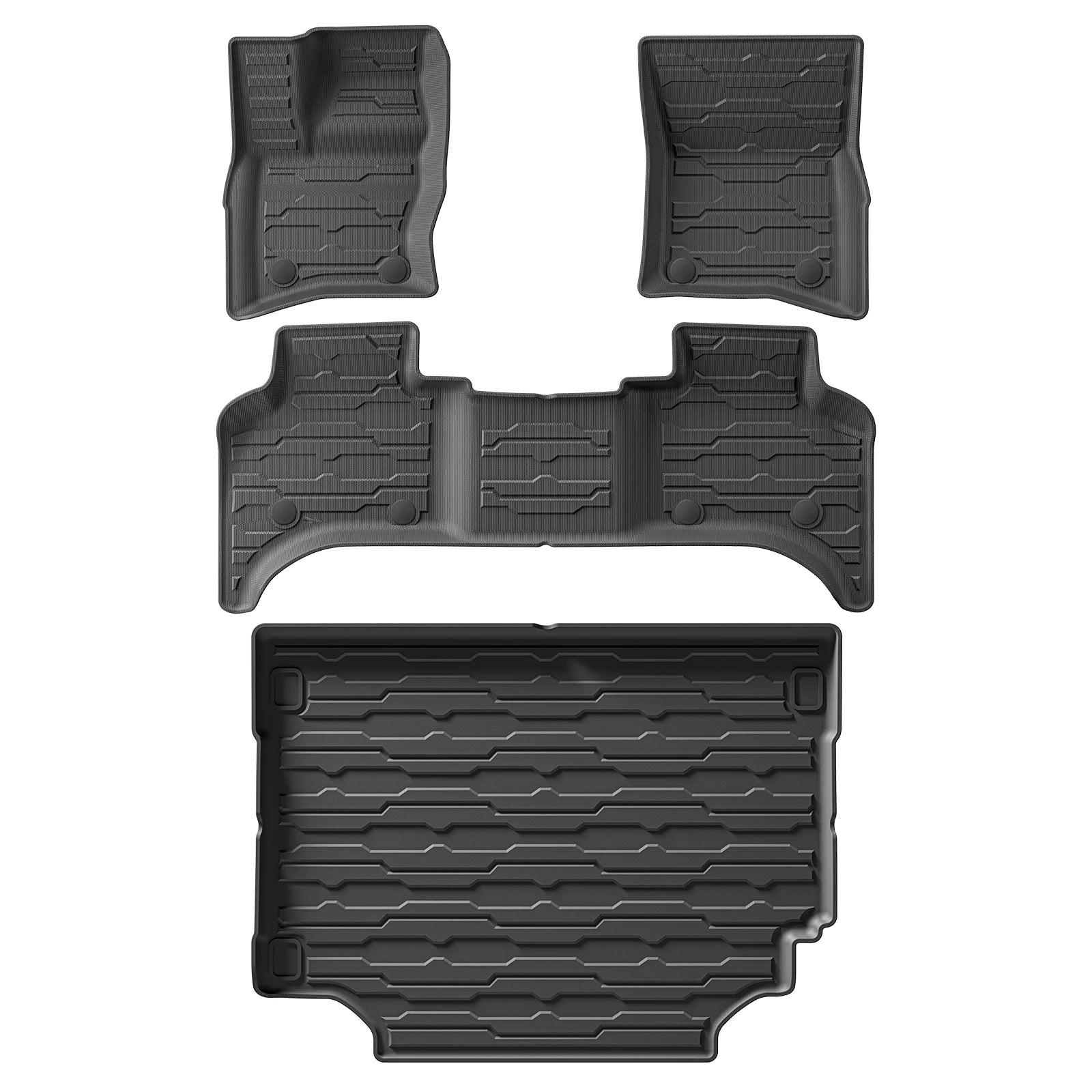for Land Rover Defende 110 2020-2024 Car Floor Mats Cargo Liner Trunk/Backrest Mat TPE 3D All-Weather Accessiories Black