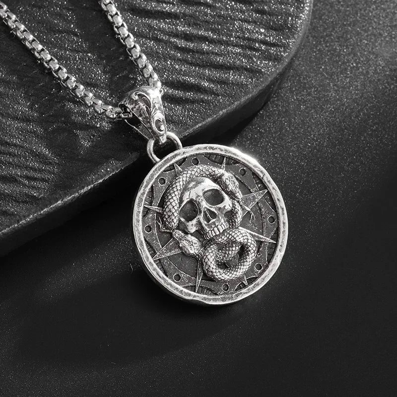 Retro Neptune Poseidon Trident Necklace Ukraine National Emblem Pendant Men\\\\\\'s Fashion Cool Trendy Jewelry Accessories