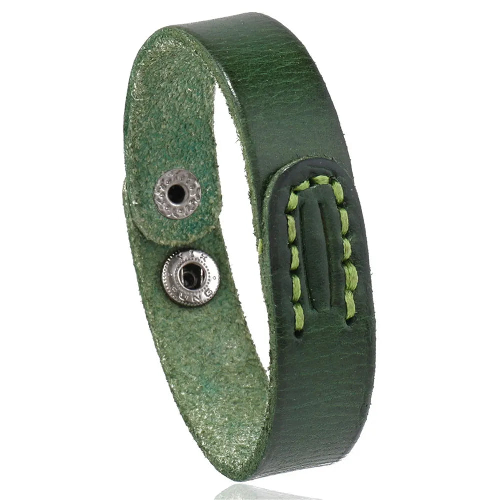 MKENDN Viking Leather Wrap Bracelet Norse Warrior Leather Wristband Cuff For Men Wide Black/Brown Nordic Cuff Viking Jewelry