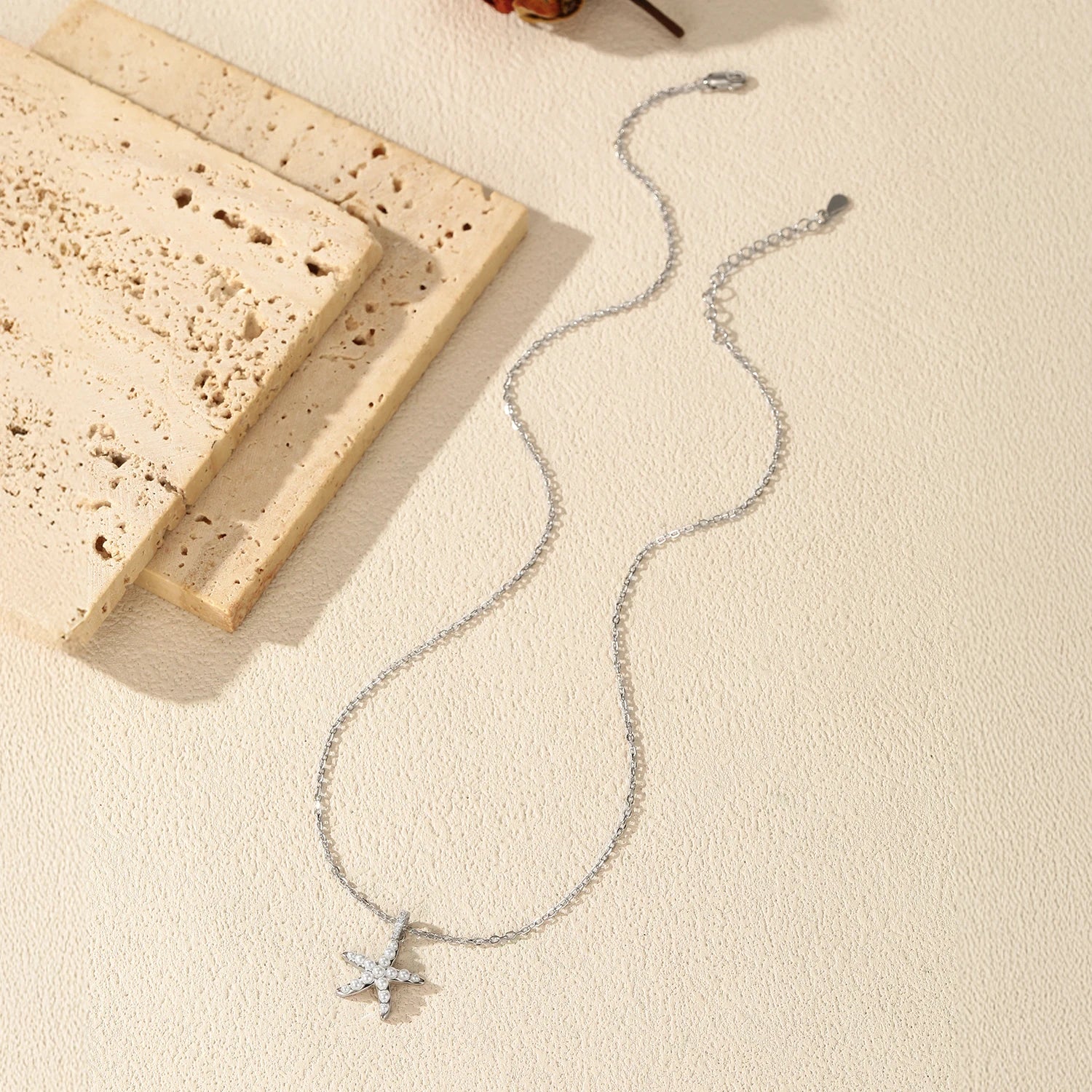 MODIAN 925 Sterling Silver Elegant Pearls Pendant Necklace Cute Starfish Stud Earrings For Women Fine Jewelry Sets