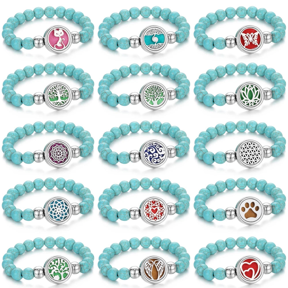 Aromatherapy Beaded Bracelet Aroma Jewelry Essential Oil Bracelet Elastic Beads Bracelet Perfume Aroma Diffuser Locket Bracelets - Madeinsea©