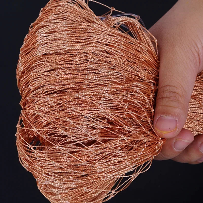 Lawaia Wurfnetz mit Stahlanhänger, Nylon-Geflechtschnur, Handwurf-Fischernetz mit großem blauen Kunststoffring