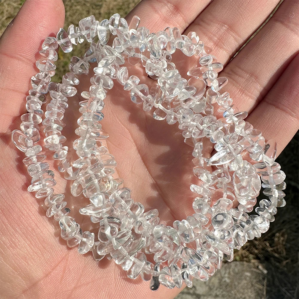 5-8mm Natural Blue Moonstone Beads White Cat Eye Crystals Opal Stone Loose Bead For Jewelry Making DIY Necklace Bracelet Rings