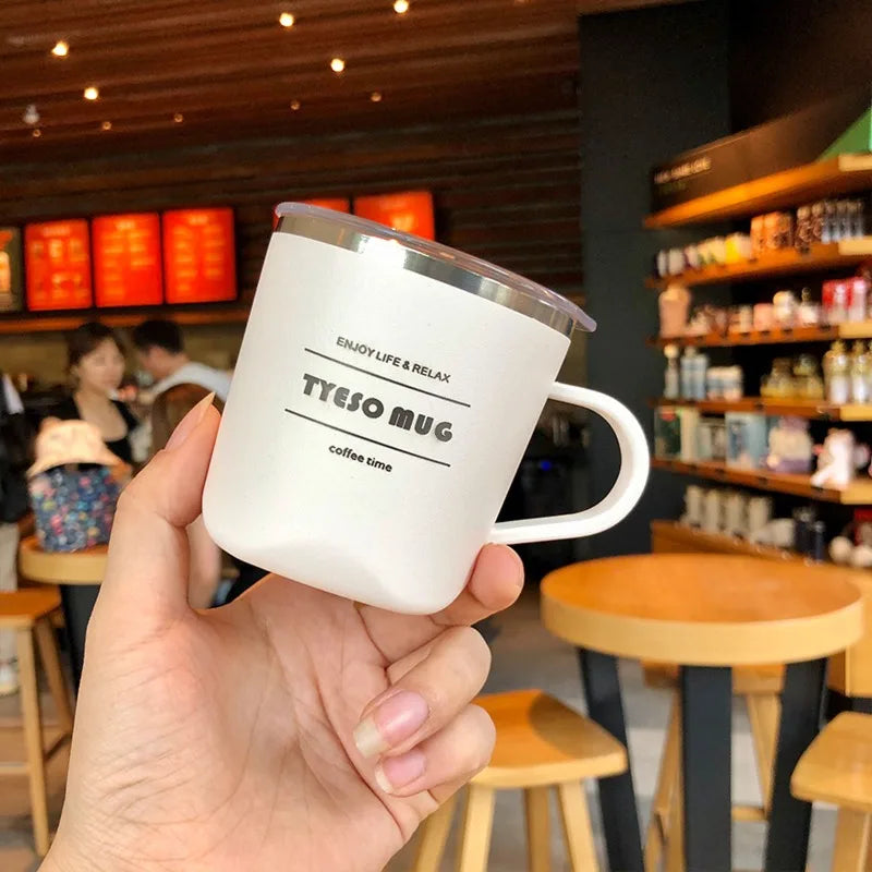 Tyeso Water Bottle 260/300ml Coffee Mug Stainless Steel Coffee Cup Travel Mug with Lid Insulated For Office Home Coffee Tea tool