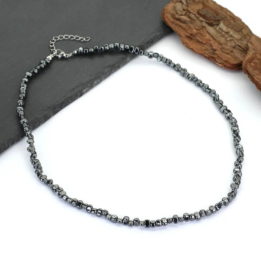 Economical Man Jewelry Set Energy Stone Necklace Homme Grade A Irregular Hematite Beads Collar Neck Accessories Healing Braslet