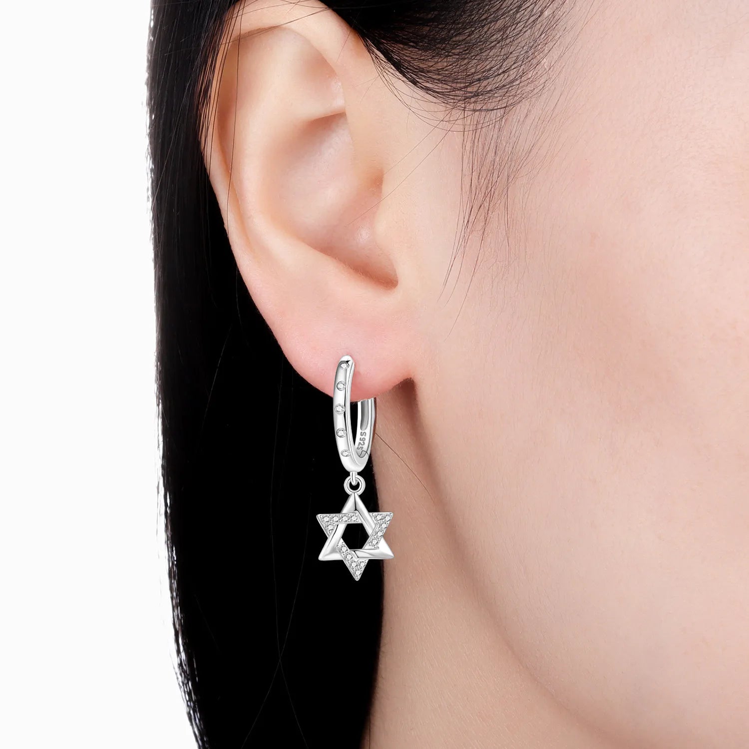 PANPOKI 925 Sterling Silver Shining Starry Sky Series Drop Earrings Women Earrings Charm Fashion Versatile Party Jewelry Gifts