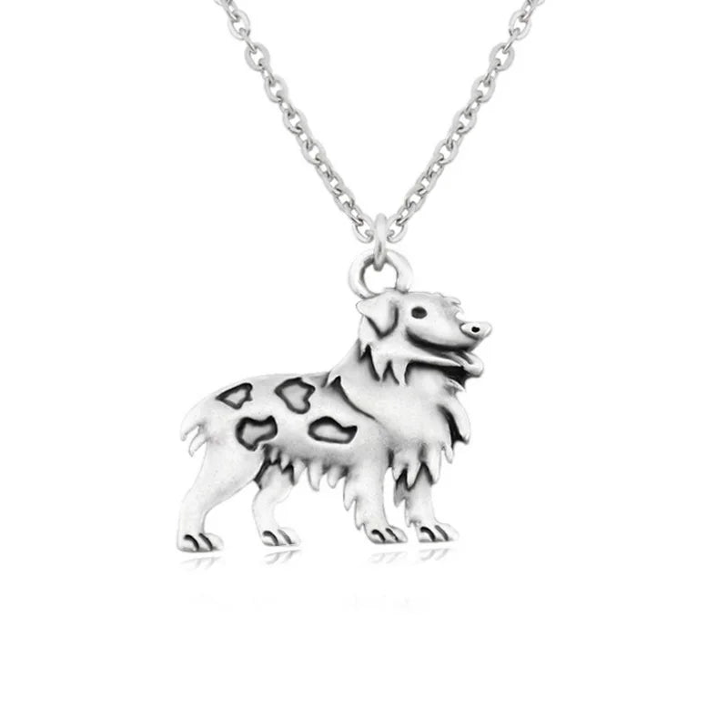 New Jack Russell&Australian Shepherd Pendant Dog Necklace Women Men Jewelry Boho Stainless Steel Chains Lover Choker Party Gift