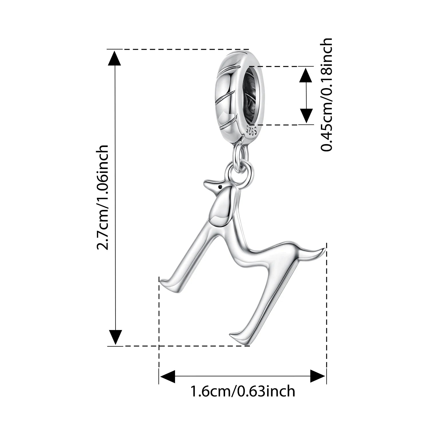 BISAER 100% 925 Sterling Silver Letter Charm Bead Cute Dachshund Dog Pendant For Women DIY Bracelet & Necklace Fine Jewelry Gift