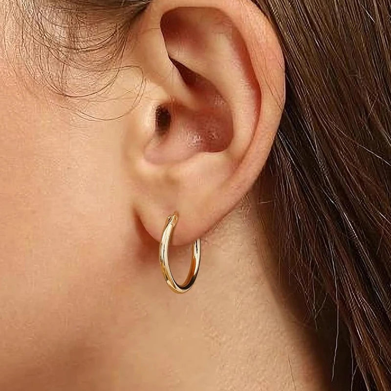 BAMOER 925 Sterling Silber hypoallergene Creolen für Damen, vergoldete, leichte Creolen mit angenehmem Tragekomfort – das perfekte Schmuckgeschenk!