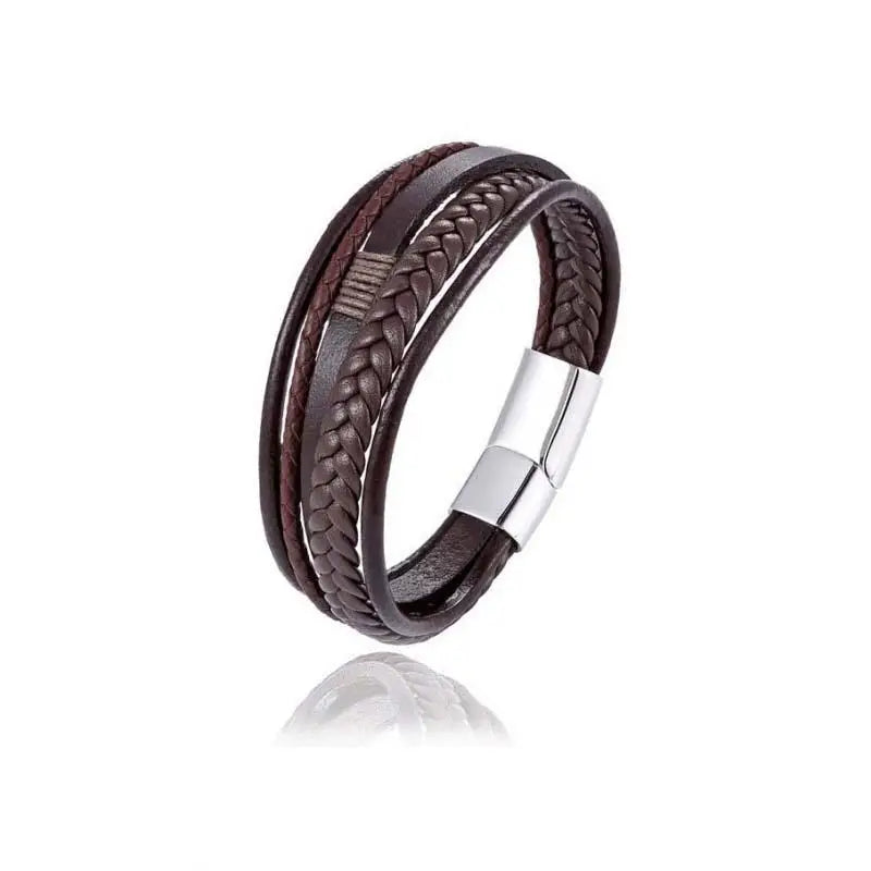 Multi-Layer Men Leather Bracelet Stainless Steel Infinity Symbol Charm Fashion Classic Bracelets for Men Jewelry Gift - Madeinsea©