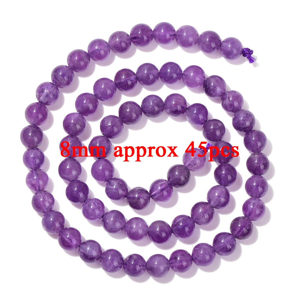 Natural Amethyst Quartz Stone Beads Faceted Round Rondelle Cube Loose Spacer Gem Bead For Jewelry Making Necklace Bracelet DIY