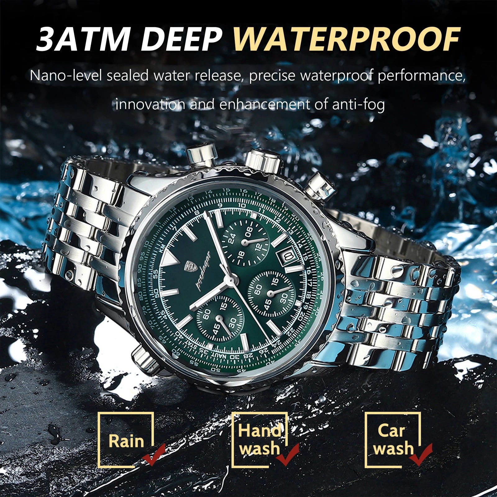 POEDAGAR Top Luxury Men Watches Luminous Date Waterproof Chronograph Quartz Man Watch Stainless Steel Sport Military Men's Watch - Madeinsea©