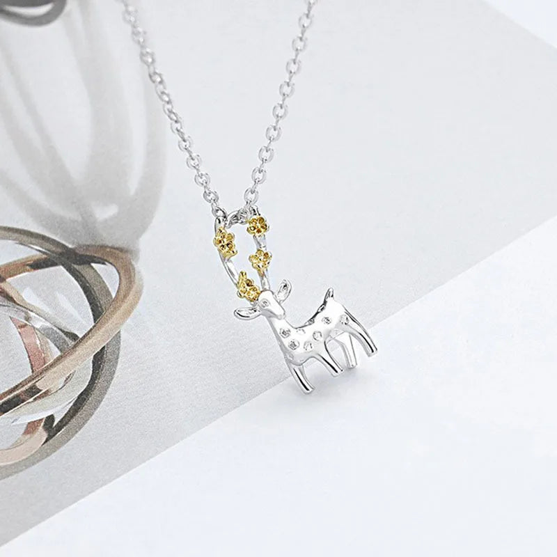 Frohe Weihnachten! Schneeflocken-Zirkon-Halskette für Damen und Herren, Elch-Weihnachtsbaum-Motiv, exquisite Schlüsselbeinkette, Schmuck für Silvester, Partys und Festivals