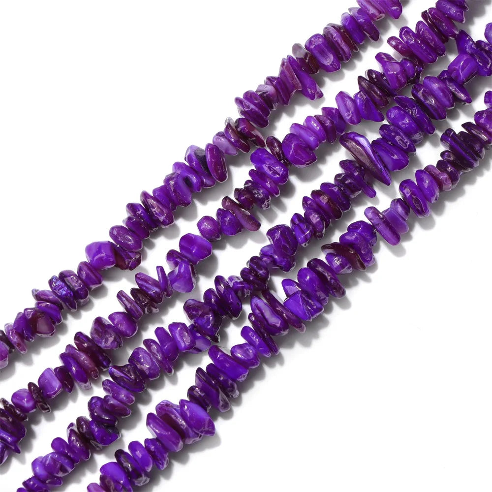 5-8mm Muticolor Shell Beads Natural Dyed Color Irregular Shape Loose Spacer Bead For Jewelry Making Necklace Bracelet DIY