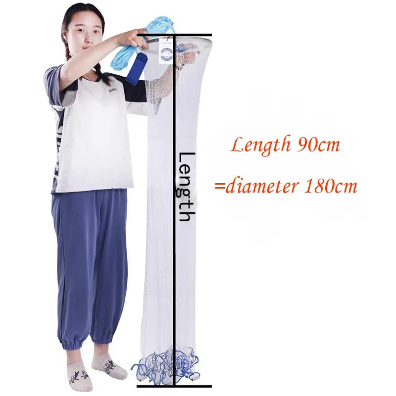 Lawaia Hand Cast Fishing Net Aluminum Ring Monofilament Landing Throw network Iron Pendant American Style Fishing Equipment - Madeinsea©