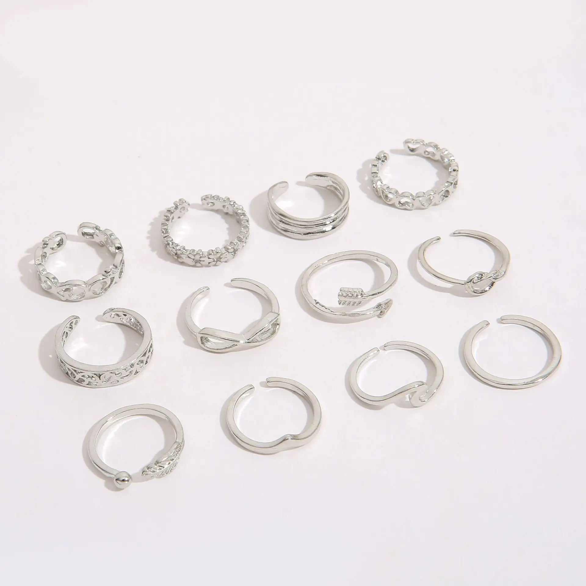 7/10/12Pcs Adjustable Toe Rings for Women Foot Ring Gold/Silver Color Metal Round Jewelry for Girl Summer Beach Barefeet Fashion