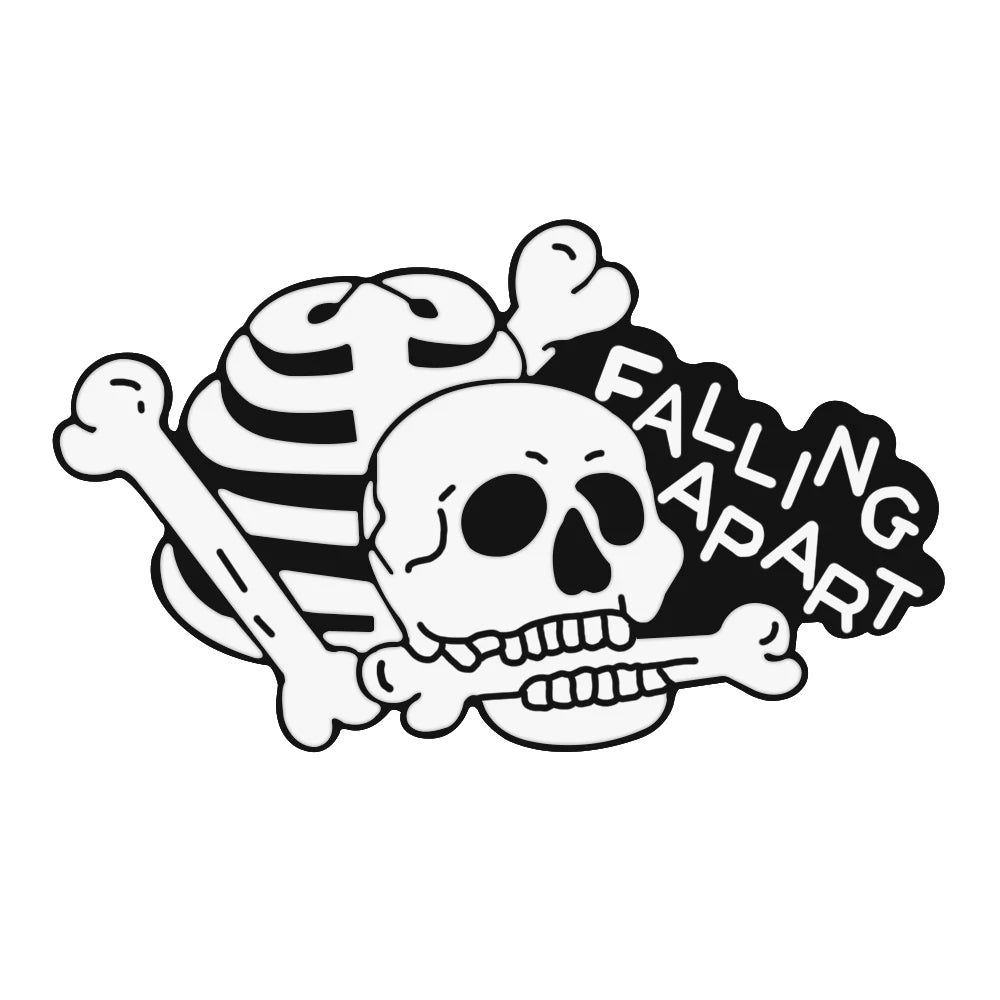 More Styles Halloween Day Punk Skeleton Enamel Pin Women Men Rose Flower Skull Brooches Metal Jean Coat Lapel Pin Badge Jewelry