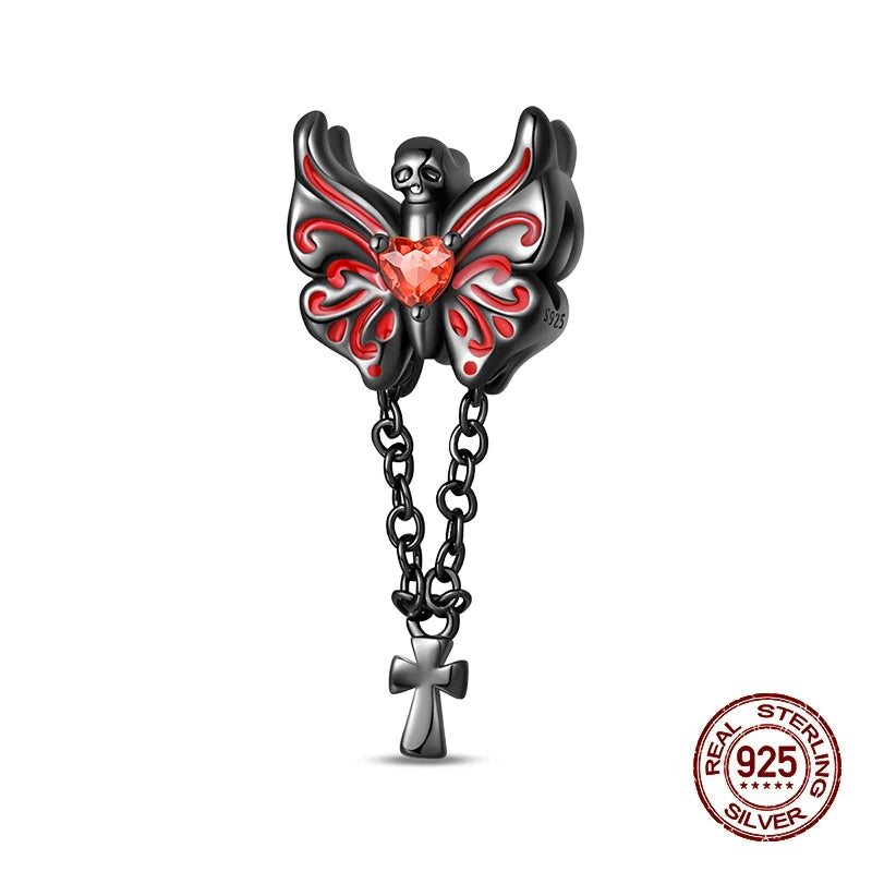 New 925 Sterling Silver Luminous Halloween Skull Witch Pumpkin Candy Charms Beads Fit 3mm Original Bracelets Party Jewelry