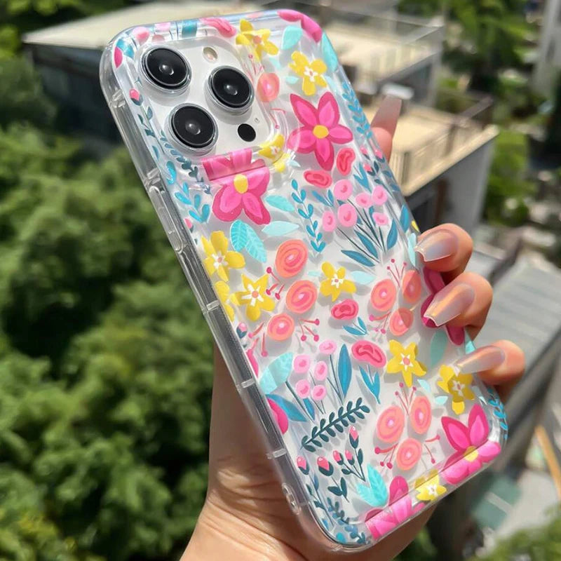 Flower Summer Pink Floral Case For Samsung Galaxy A15 A35 A55 A34 A54 A33 A53 S25 S24 Ultra S23 Plus S22 S21 FE Shockproof Cover