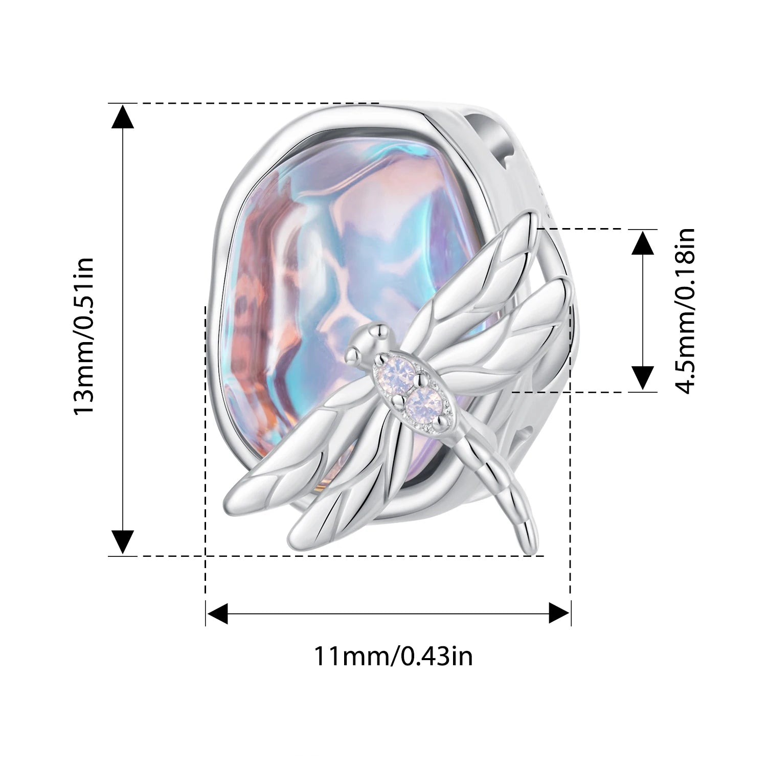 BISAER 925 Sterling Silver Butterfly Flower Silicone Charm Bead Dragonfly Crab Pendant For Women Girl DIY Bracelets Fine Jewelry