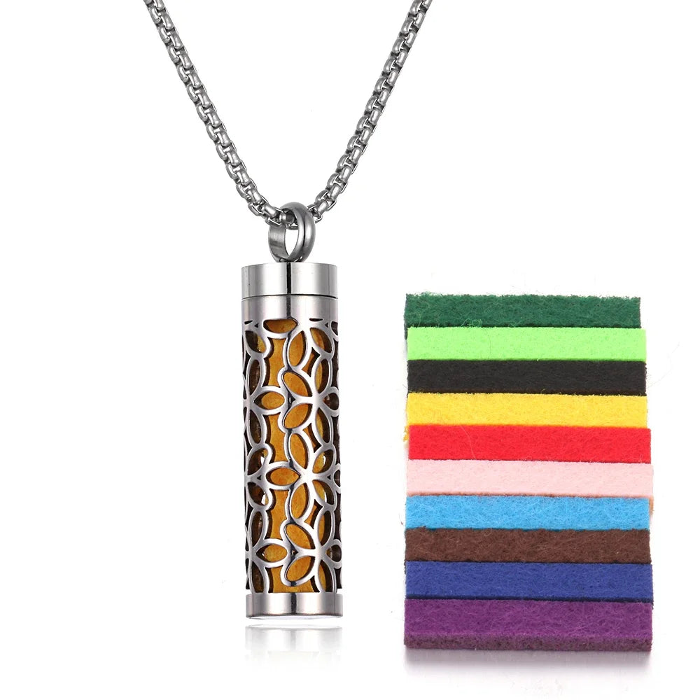 Stainless Steel Aromatherapy Necklace Diffuser Pendant Aroma Diffuser Locket Perfume Essential Oil Diffuser Pendant Necklace