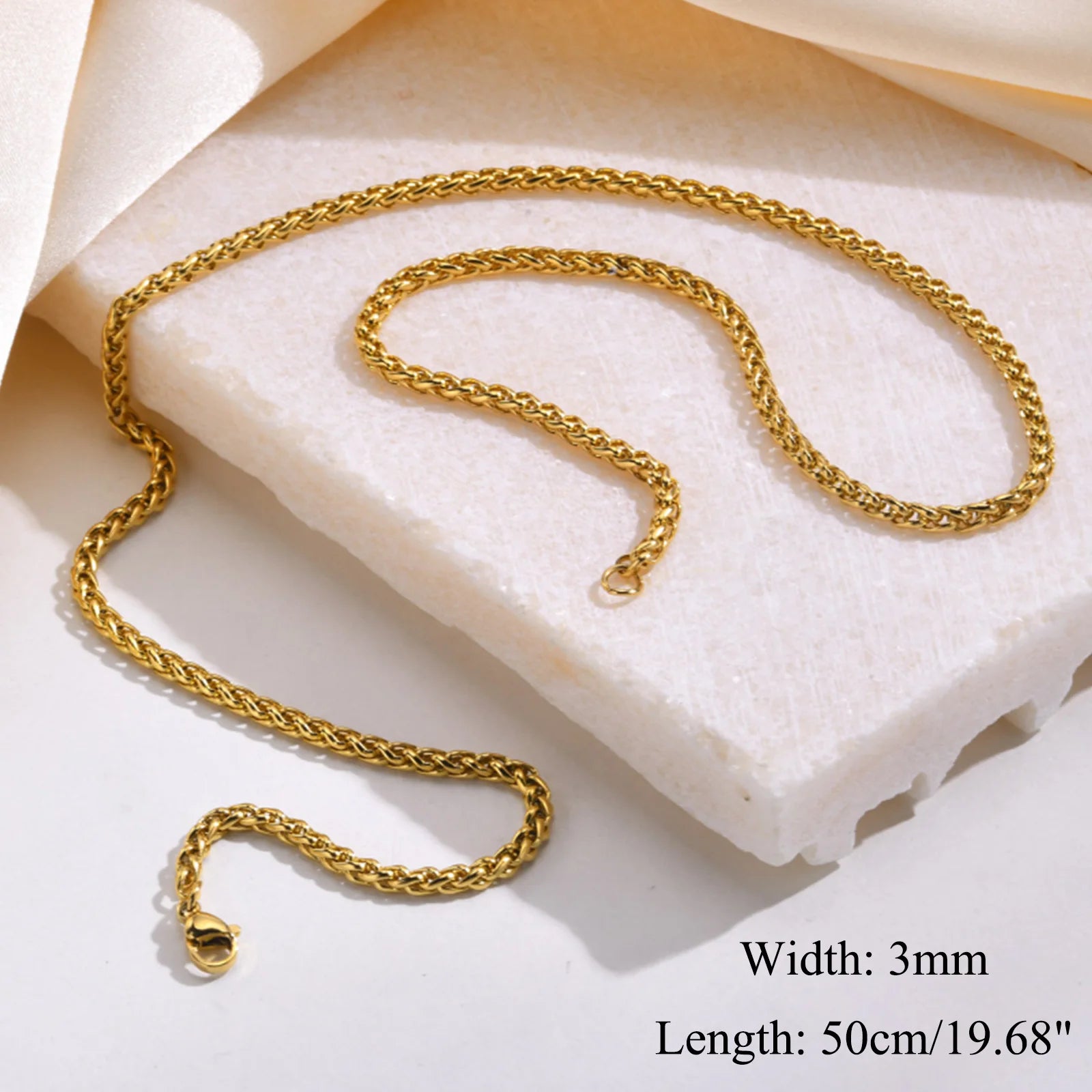 Collier ras du cou pour homme Vnox Dropshipping, chaîne gourmette plate en acier inoxydable, motif serpent ton sur ton, 3-6 mm, 61 cm (24 pouces).