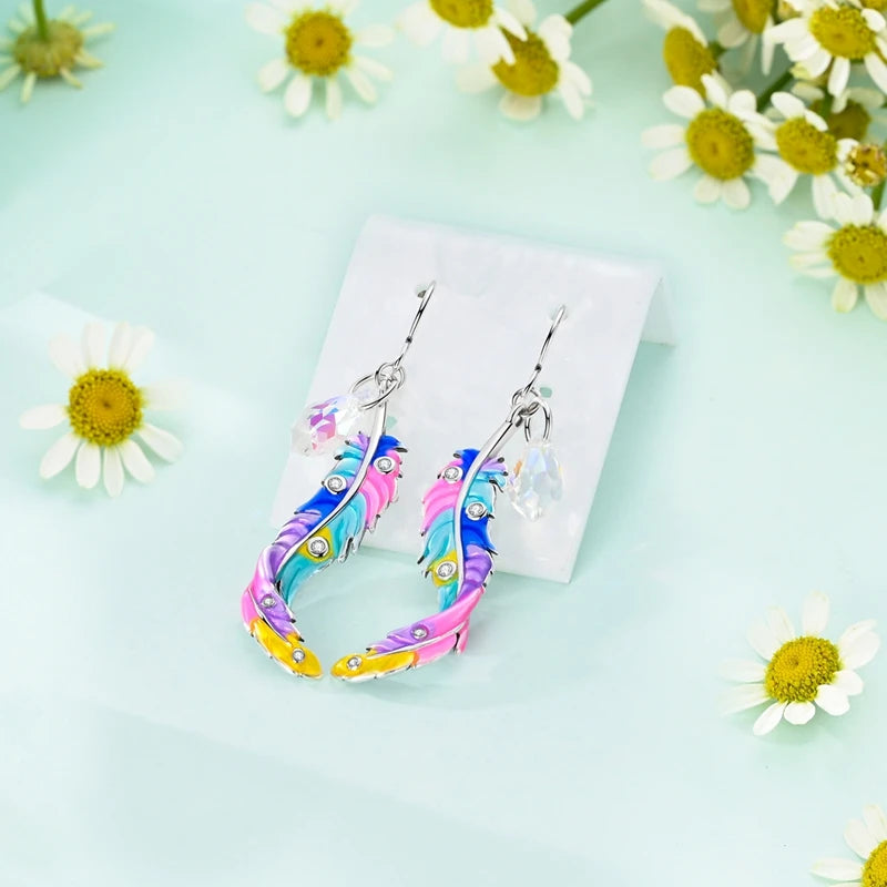 Spring Series Earrings For Women 925 Silver Butterfly Elf Dragonfly Flower Rose Ear Studs Earrings Fine Valentine's Day Jewelry