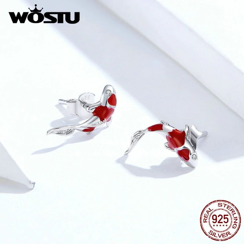 WOSTU 925 Sterling Silver Starfish Stud Earrings Blue Cubic Zircon Earrings For Women Fashion Silver 925 Jewelry CTE136