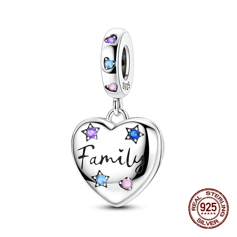 Fashion 925 Sterling Silver Heart Shape Tree Of Life Mother Sister Hug Charms Beads Fit Original Bracelets Fine DIY Jewelry Gift
