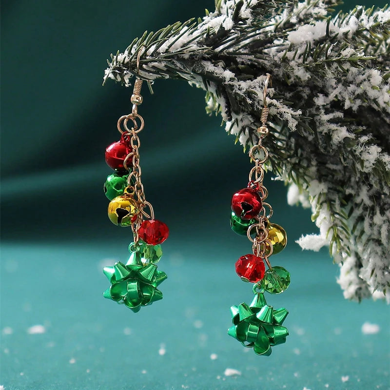 New Trendy Delicate Christmas Tree Earrings For Women Colorful Beads Stars Santa Claus Snowman Drop Earring Girl Christmas Gifts
