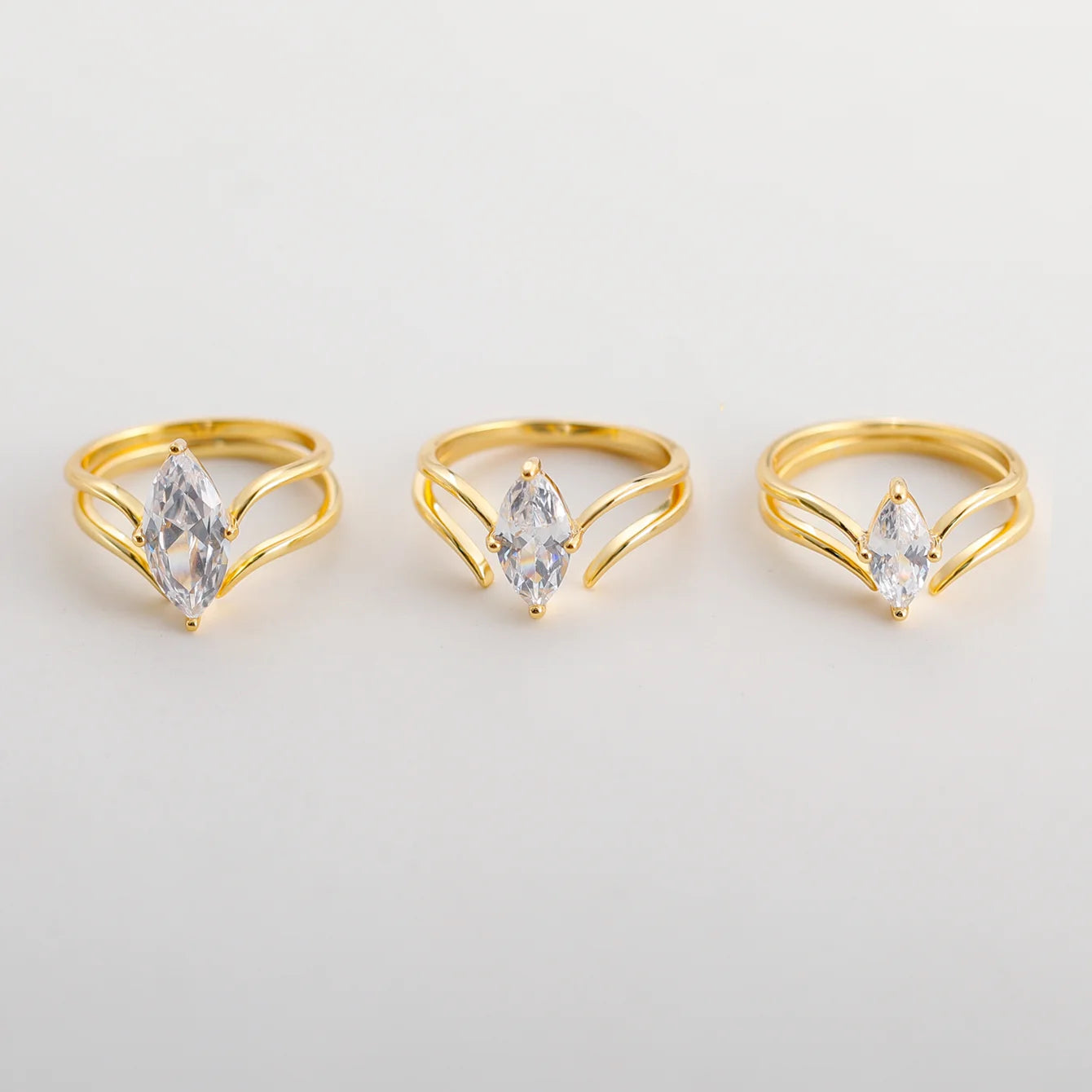 Navisafira S925 Marquise Moissanite Rings, 1/2/3 Carat Options, Gold & Silver Colors, Elegant Double Band Design