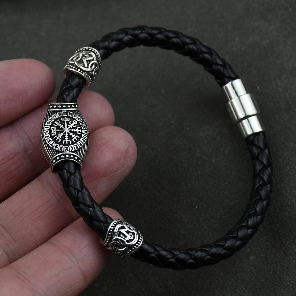 Norse Runes Bracelet Vikingo 3pcs /11pcs/13Pcs/15pcs Runes Beads Vegvisir Compass Amulet Viking Bracelet Slavic Accessorier