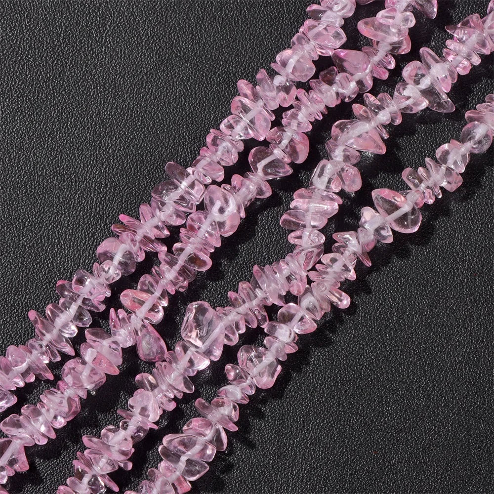 5-8MM Colorful Irregular Glass Beads Dyed Transparent Crystal Chips Beads Fit DIY Women Jewelry Bracelet Necklace Earring