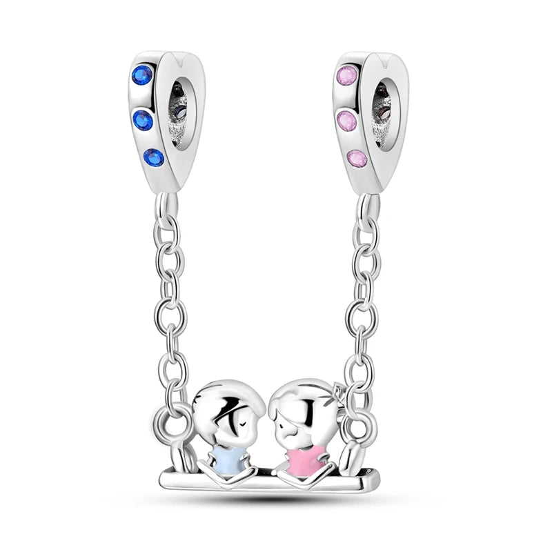 New 925 Sterling Silver Charm Love Heart Warm Family Series Beads Fit Original Charms Bracelets Pendant DIY Jewelry Gift - Madeinsea©
