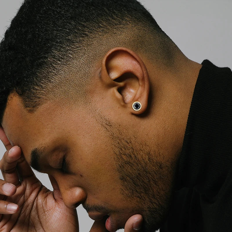 Classic Round Black Moissanite Earring Silver 925 For Women Jewelry 100% Sterling Silver Fashion Fine Jewelry Earrings Gift