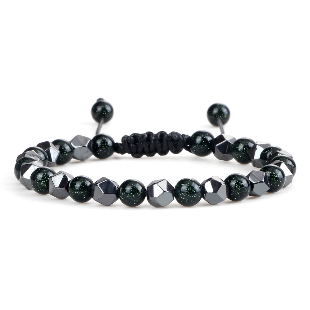 Herren-Armband mit unregelmäßigen Hämatitperlen, Damen-Armband mit 4, 6 oder 8 mm großen, natürlichen Lava-Tigeraugenperlen, modischer Freundschaftsschmuck