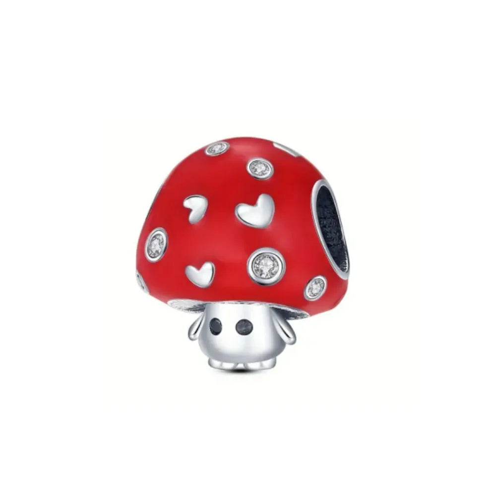 New 925 Silver Red Color Charm Strawberry Bee perfume Dream Catcher Apple Bead Fit Original Bracelet Jewellery Gift red heart