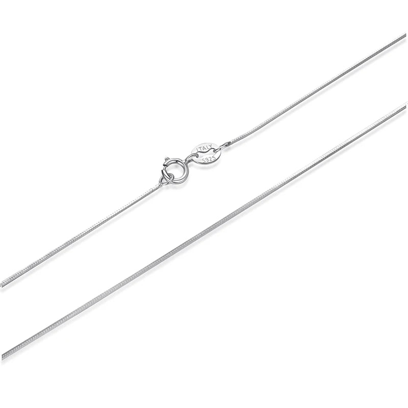 WOSTU 925 Sterling Silver Snake Chain Box Necklace 18k Gold Basic For Women Girls Fit Pendant&Charm Fine Jewelry Thin&Strong