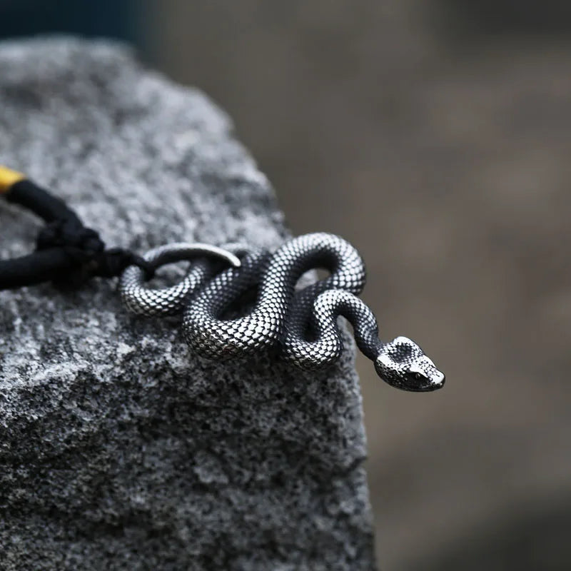 Fashion Vintage Women Men Snake Stainless Steel Pendant Chain Necklace Jewelry BP8-492