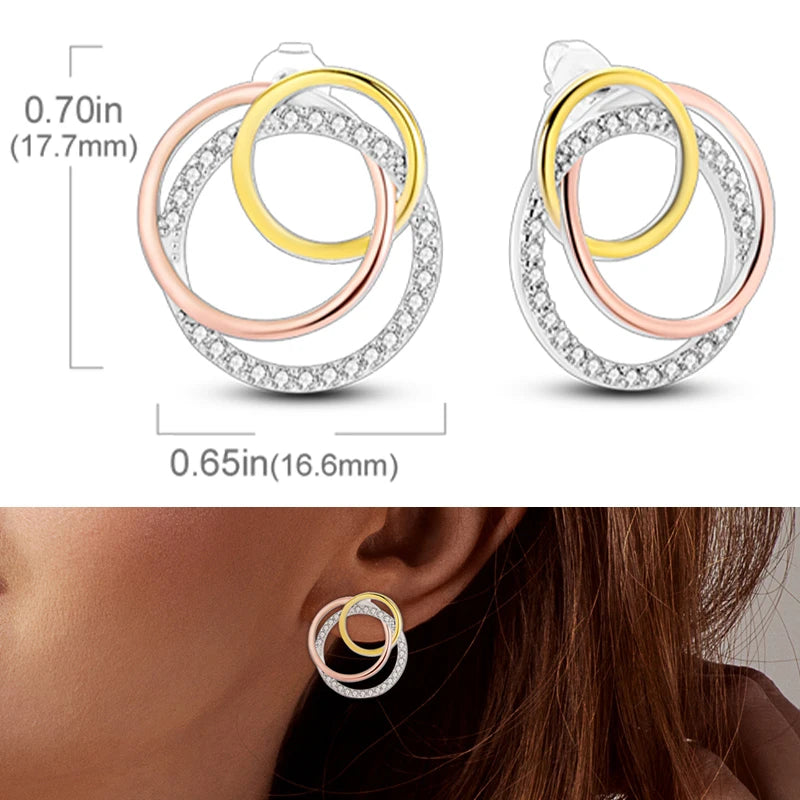 Earrings 925 Sterling Silver Stud Earrings Unicorn Star Zircon Stud Hoop Earrings For Women Girls Lovely Fashion Jewelry Gift