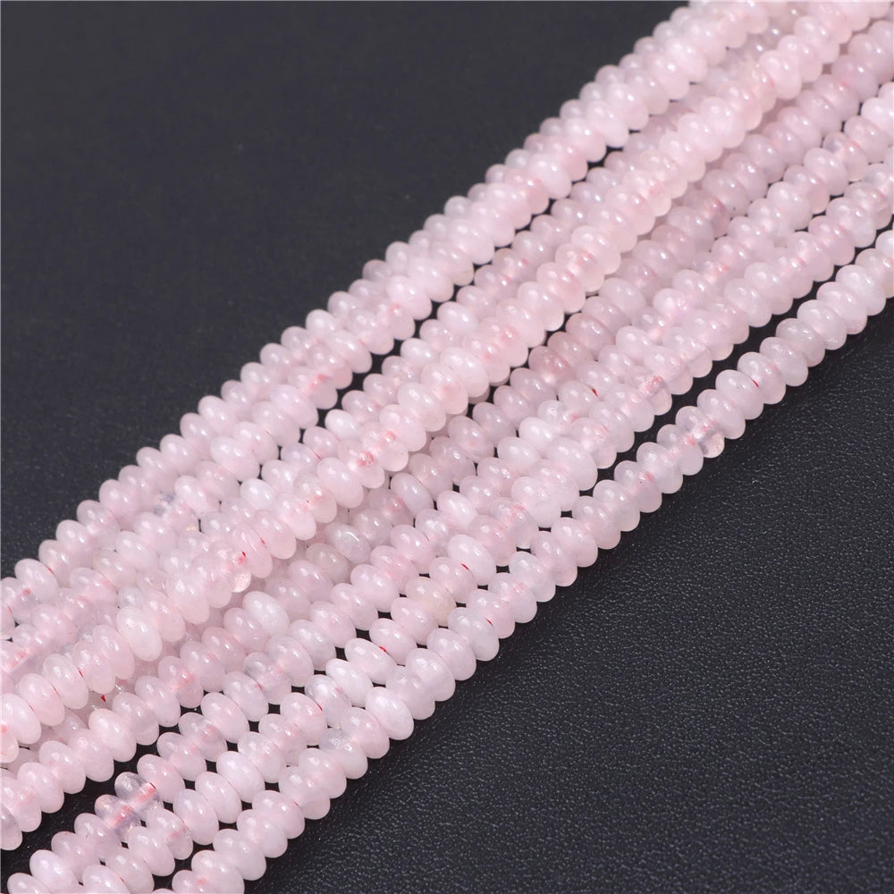 Natural Flat Round Stone Beads Abacus Shape Jaspers Quartzs Gems Beads For DIY Necklace Earrings Jewelry Making Accessori 2*4mm