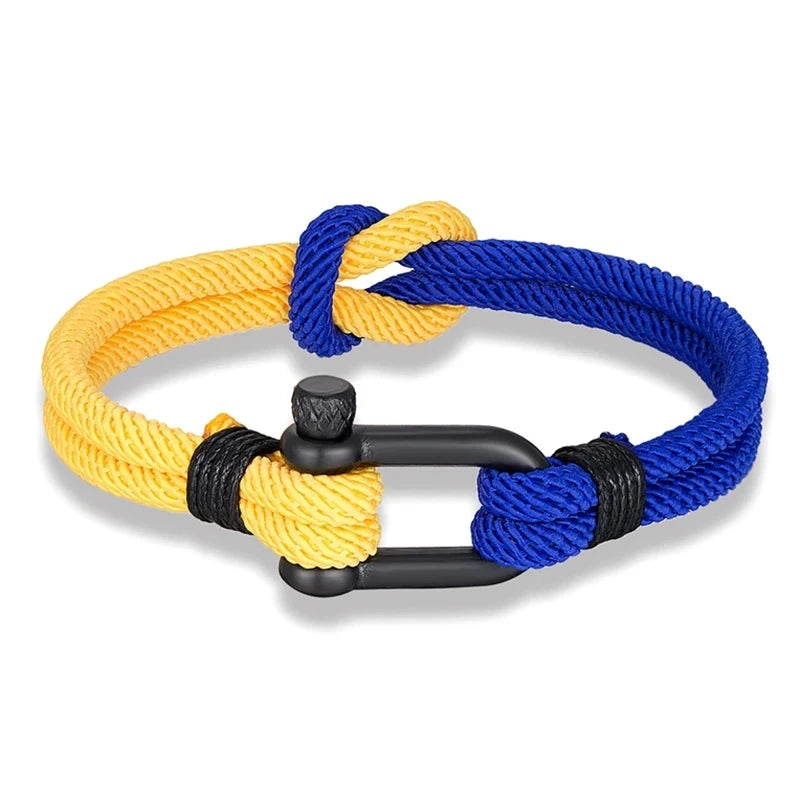 MKENDN Men Women Ukrainian National Flag Color Yellow Blue Nautical Rope Bracelets Peace Gift Украинский брасле