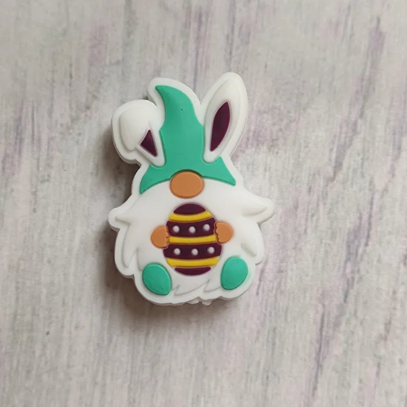 20 stücke Ostern Silikon Perlen Cartoon BPA FREI Food Grade Silikon DIY Schnuller Kette Perlen Baby Zahnen Spielzeug Schmuck Zubehör