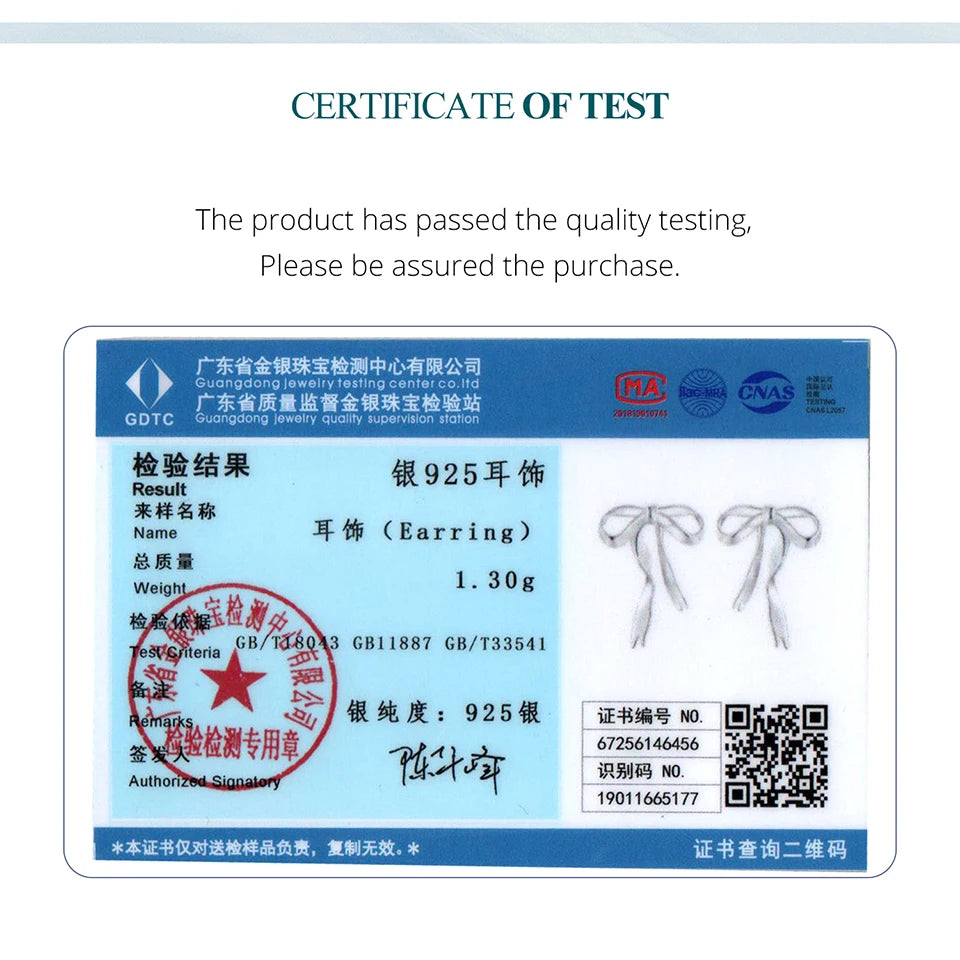 BAMOER Solid 925 Sterling Silver Bow Stud Earrings for Women Bowknot Jewelry Simple Earrings BSE1172